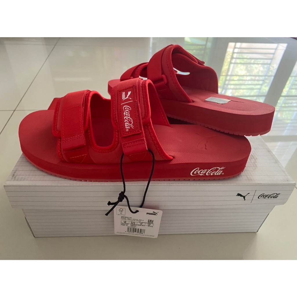 📢📢📢 ขายรองเท้าแตะ PUMA WILO Coca Cola Racing red -puma white มือสอง ของแท้ 100% ของสะสม ป้ายห้อย ยัง
