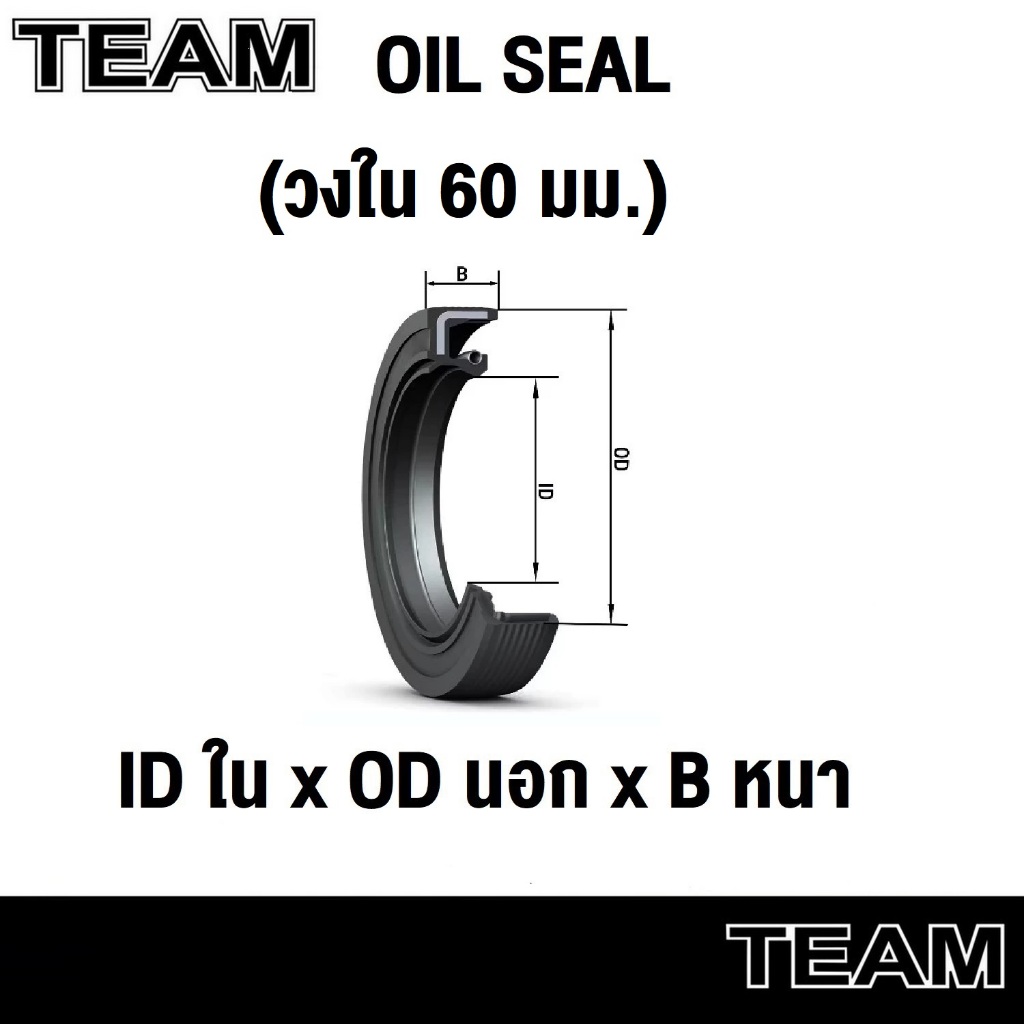 Oil seal TC ออยซีล ซีลน้ำมัน (วงใน 60 มม.) 60x82x10 60x85x8 60x85x10 60x85x12 60x90x8 60x100x10 60x1