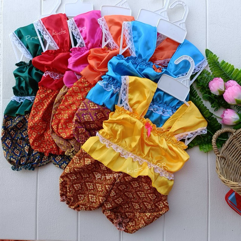 ชุดไทยเด็กผู้หญิง ชุดไทยเด็กผู้หญิง ชุดไทยสายเดี่ยว S4-8กิโล