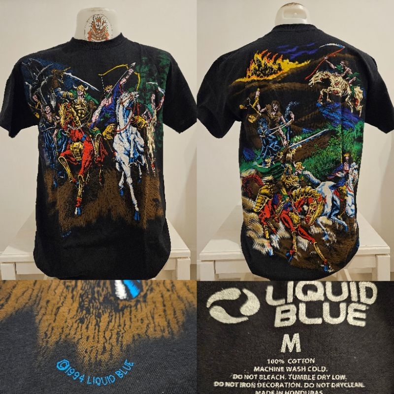 🌍Liquid blue Dark Fantasy Four Horsemen OVP Vintage เสื้อOVP งานลิขสิทธิ์แท้ มือ1 ลิขขวิดบลู🚩