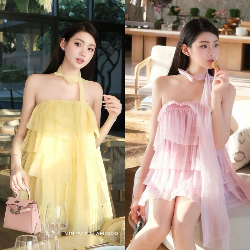 Vintage Flamingo- BABYDOLL DRESS