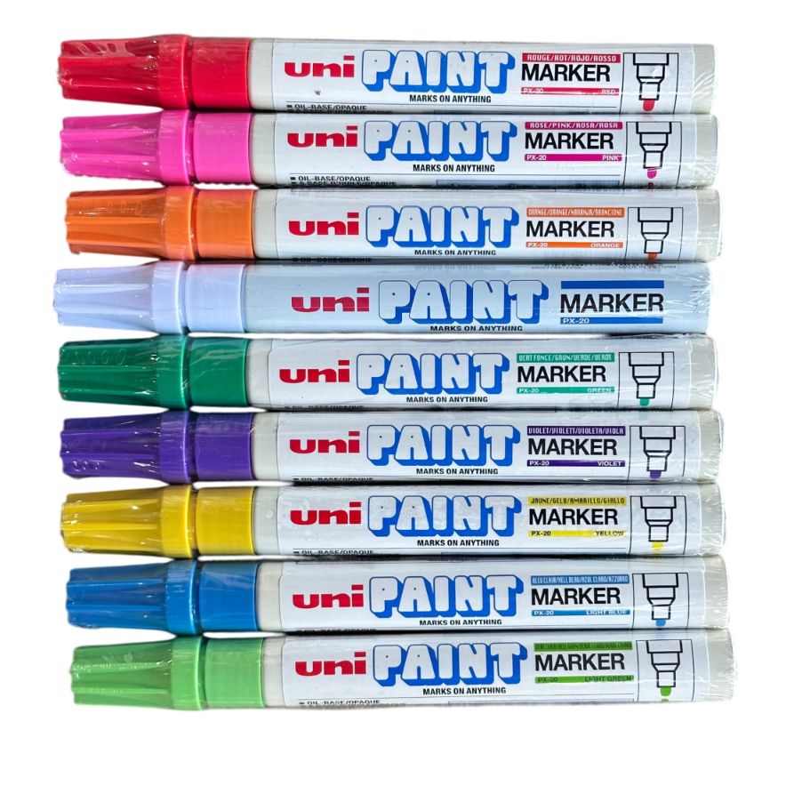 UNI PAINT ปากกา PX20 สีแดง,สีส้ม,สีชมพู,สีเหลือง,สีฟ้า,สีเขียว,สีขาว,สีดำ,สีเงิน,สีทอง,สีน้ำเงิน