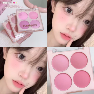 FAMOTY บลัชออนปัดแก้ม เนื้อแมตต์ ไล่โทนสี 4 สี เม็ดสีชัด ดูเป็นธรรมชาติ ติดทนนาน