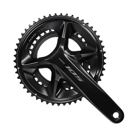 ขาจานเสือหมอบ SHIMANO 105 FC - R7100  CRANKSET 2X12-SPEED สีดำ ( ไม่รวมกะโหลก )