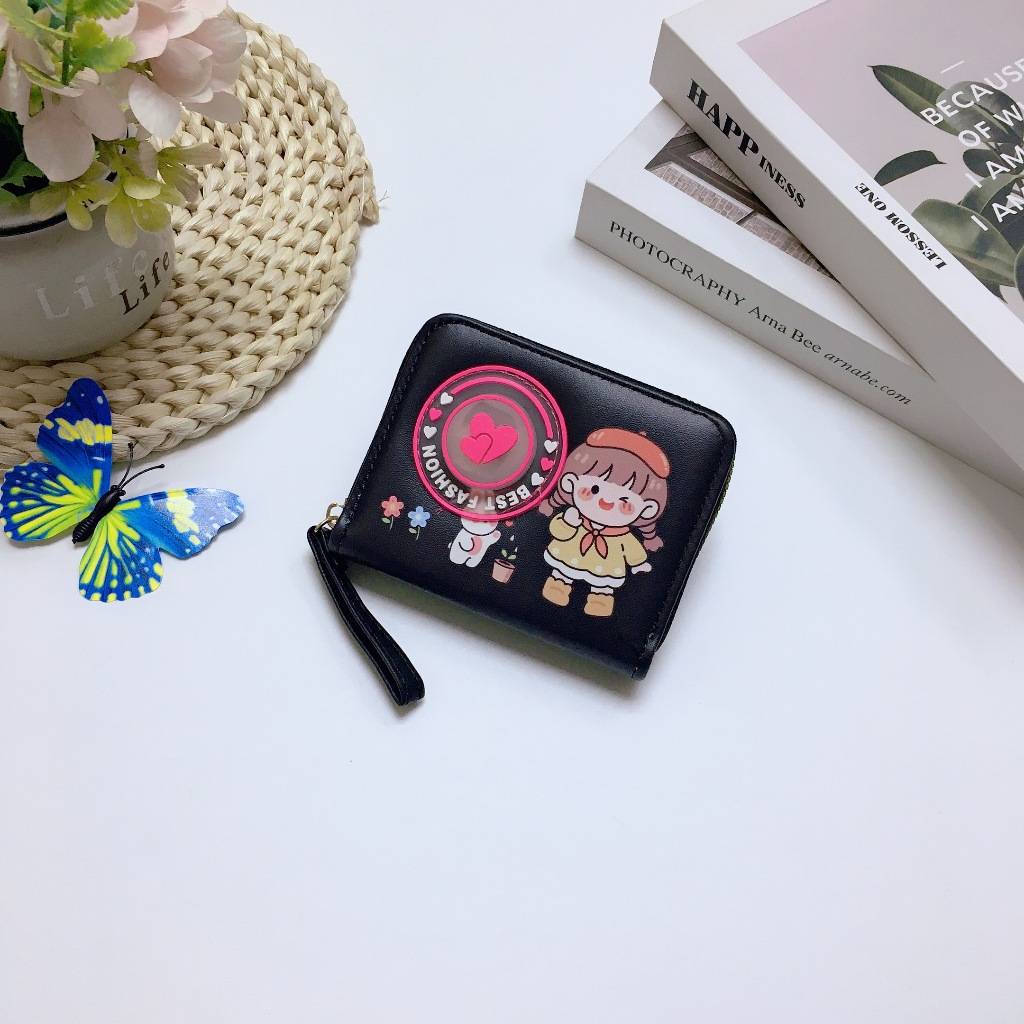 DN006#(แบบมีไฟกะพิบ)กระเป๋าสตางค์ใบสั้น 📌มีซิปใบสำหรับใส่เหรียญ 📌มีช่วงใส่บัตรงทั้งหมด4ช่อง 📌วัดสุด:หนังPU รุ่นใหม่！