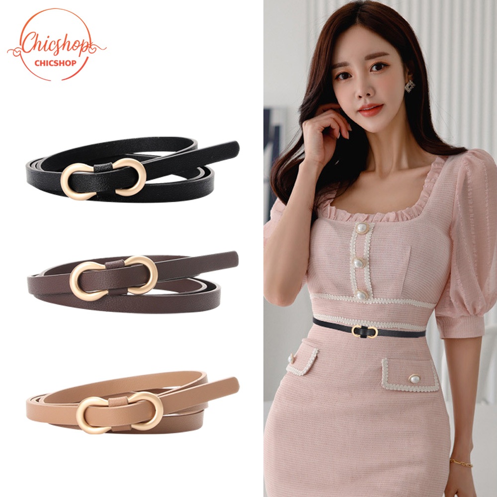 chishop เข็มขัดแฟชั่นผู้หญิง เส้นเล็ก เรียบง่าย อเนกประสงค์