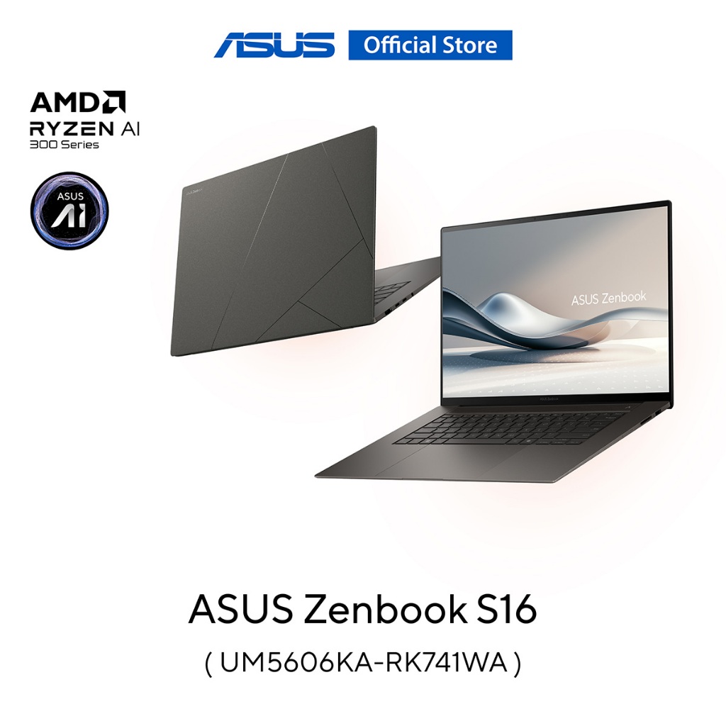 ASUS Zenbook S16 (UM5606KA-RK741WA) Copilot+PC, 16" 3K OLED, AMD KRACKAN-8C/BGA, 24GB, 1TB SSD, W11