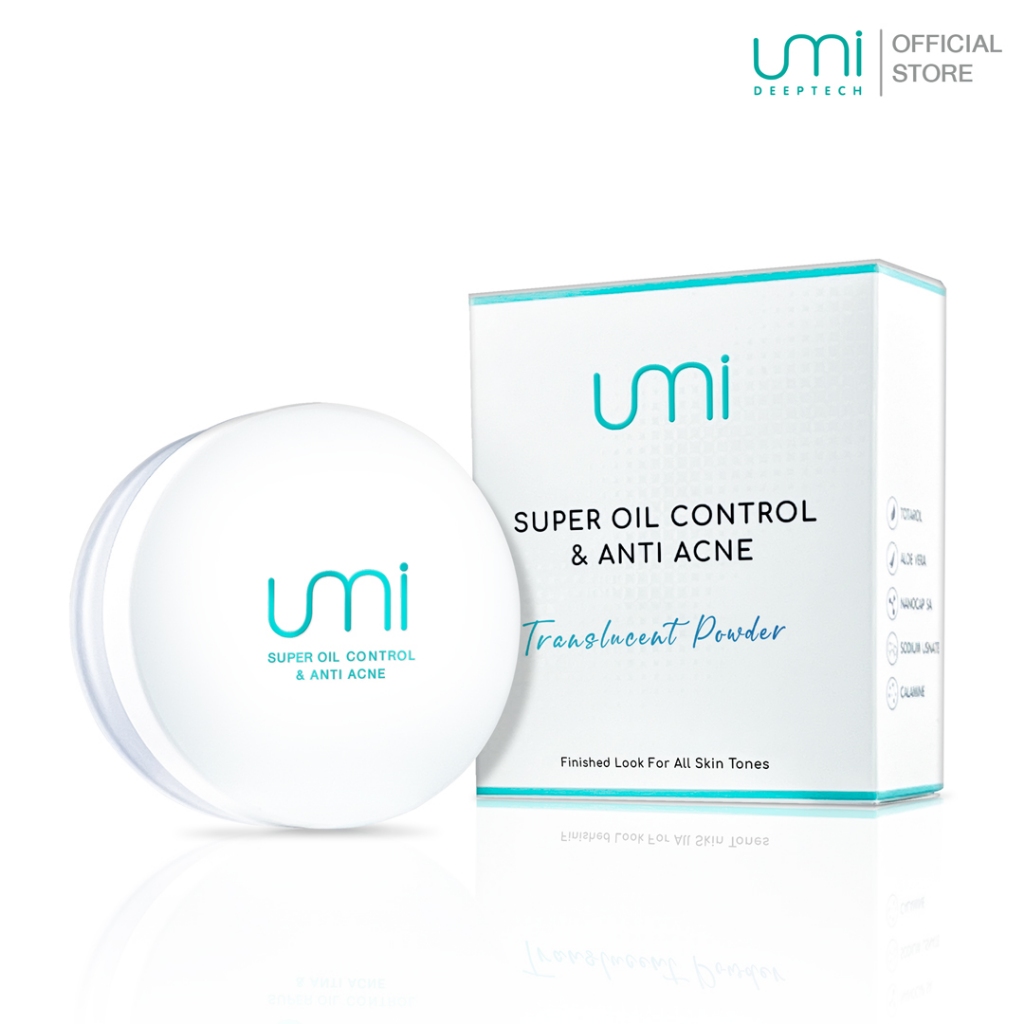 Umi Translucent Powder (အကြည်ပြန့်် အလွှာ) — ဆီကာ/ဖုထွက်လျော့၊ ဝက်ခြံလျော့ (ဆရာဝန်ညွှန်ကြားထားသောဖော်မြူလာ) နူးညံ့ပေါ့ပါး