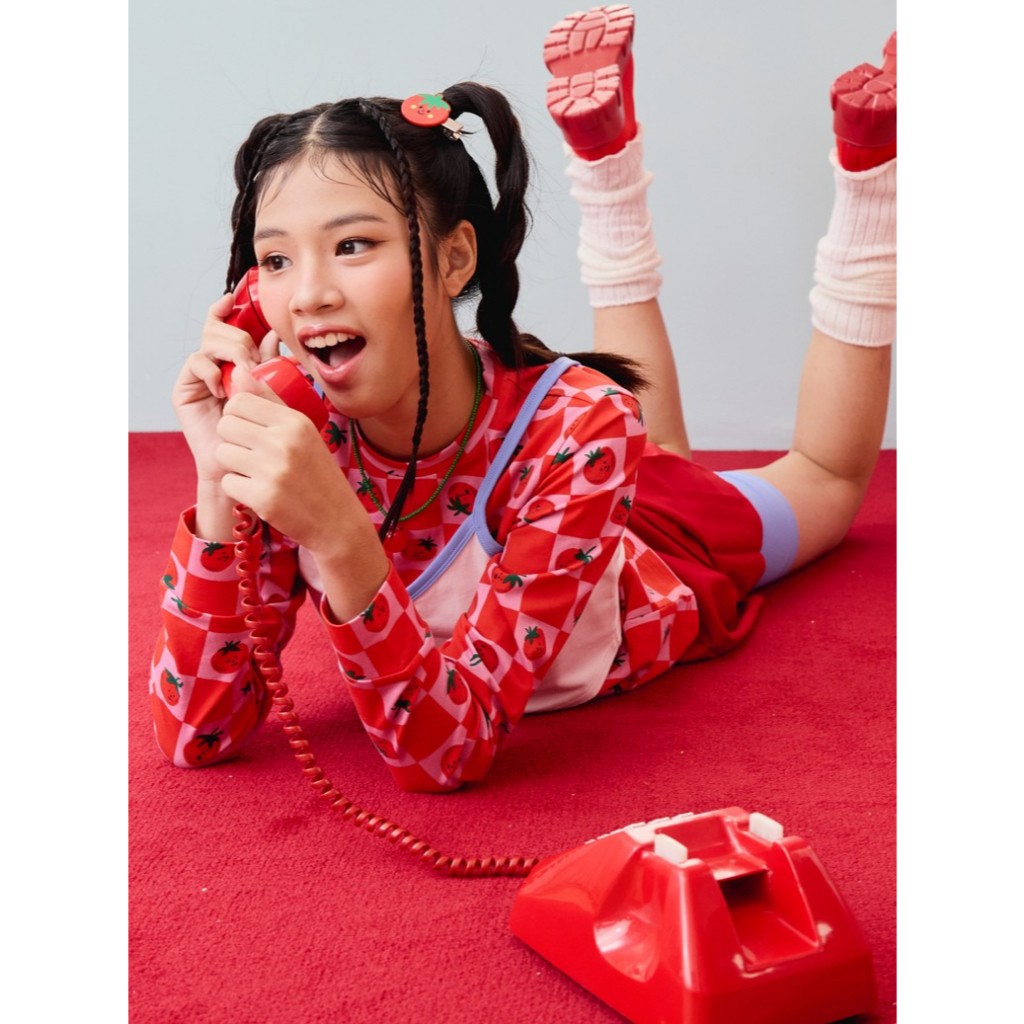 Crop+ t-shirt + mini skirt + Cycling short ชุดเซ็ตเด็ก เสื้อครอป+เสื้อเชิ๊ต+กระโปรงสั้น+กางเกงขาสั้น - รูปที่ 4