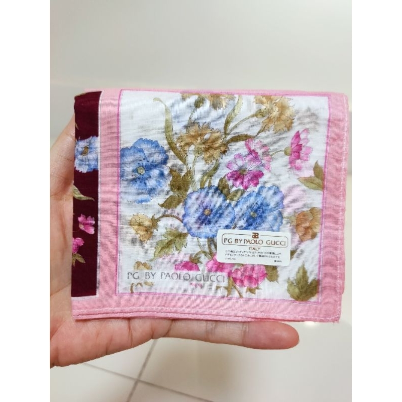 ผ้าเช็ดหน้าลายดอกไม้ PAOLO GUCCI ของใหม่ญี่ปุ่น