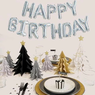 พร้อมส่ง ชุดลูกโป่งฟอยล์ HAPPY BIRTHDAY ลูกโป่งฟอยล์ตัวอักษร 16 นิ้ว