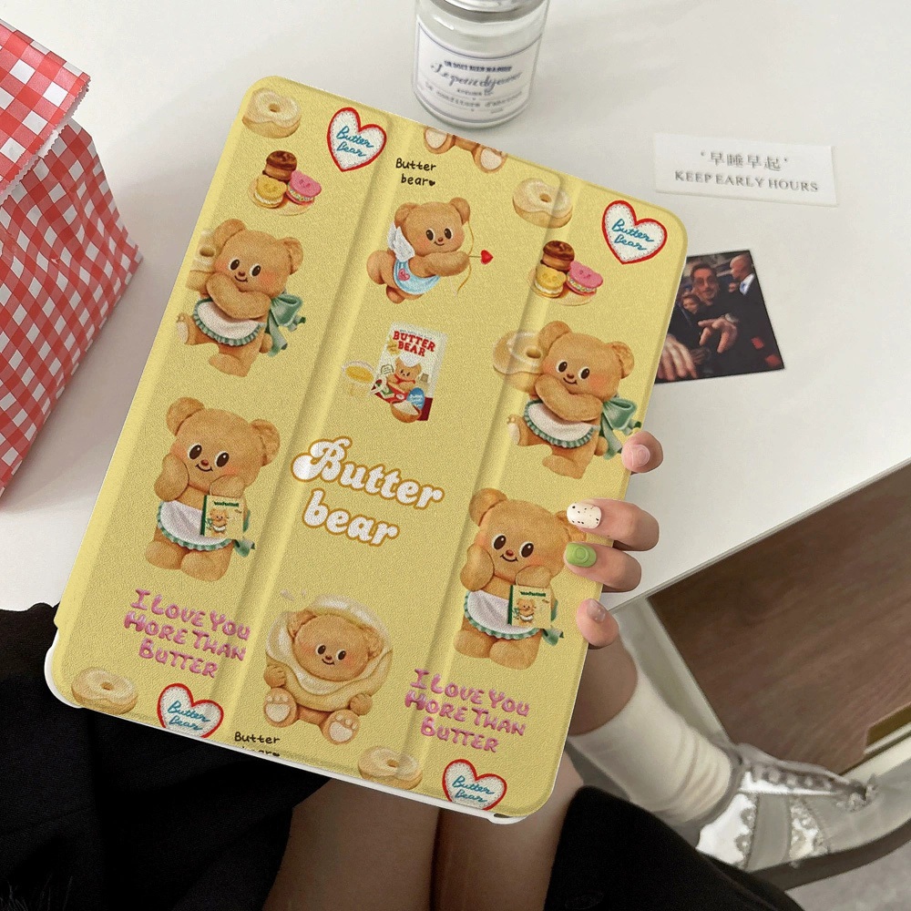 พร้อมส่ง เคสiPadหมุน 360° Butter Bear Gen12 Mini7 Air5 Pro13 2024 Air7/6 11น่ารัก เคสไอพีเอ Gen6/5