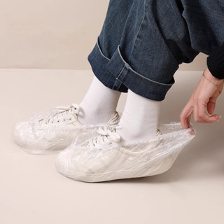 (100 คู่/แพ็ค) ถุงคลุมรองเท้ากันน้ำ สำหรับต้อนรับแขกในบ้าน แ…