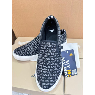 ผ้าใบ สลิปออน MC JEANS แท้ มือ1 ลายโมโนเเกรม มีกล่อง ครบถุงผ…