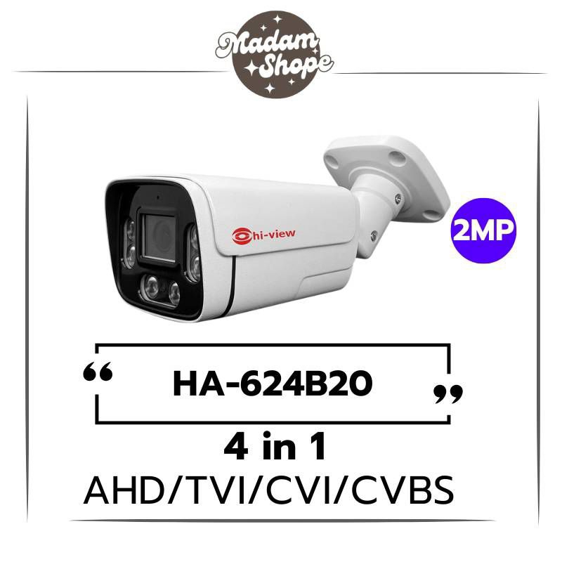 Hi-View กล้องวงจรปิด รุ่น HA-624B20 | ความละเอียด 2MP | ระบบ 4 in 1 (AHD/TVI/CVI/CVBS)