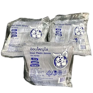 ช้อน-ส้อมใหญ่พลาสติก มีสีขาวและสีใส ตราAPอาเปา (ยกมัด) 1ถุงมี20แพ็ค=2,000ชิ้น