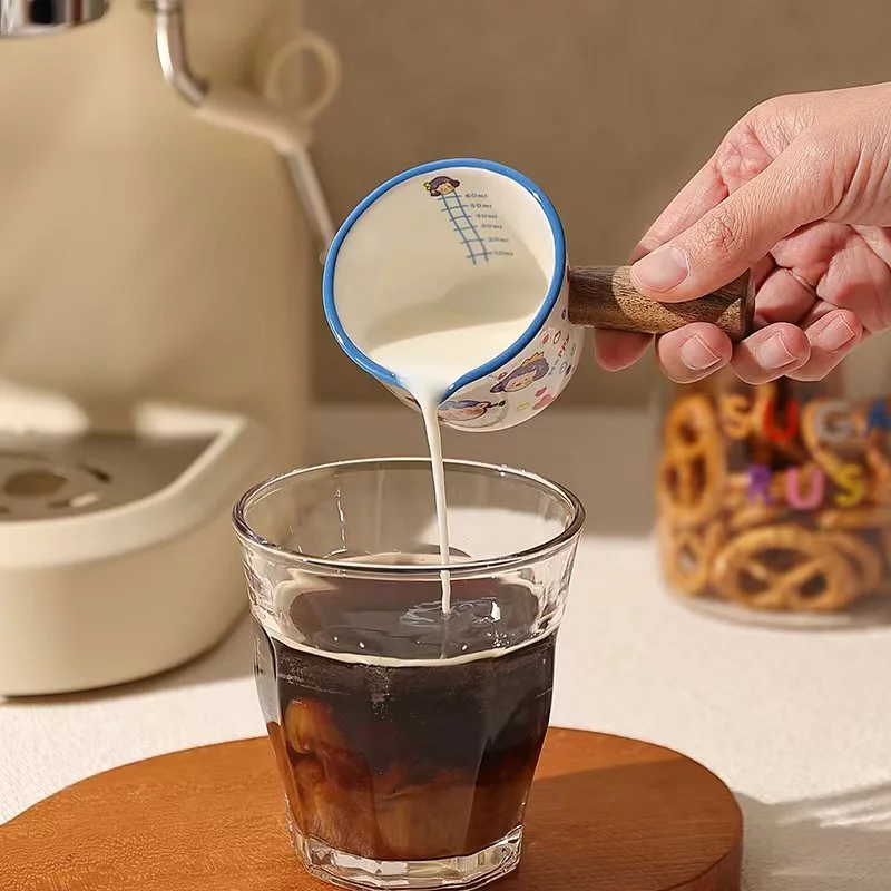 ถ้วยตวงกาแฟ Espresso เซรามิก 60ml มีด้ามจับไม้และปากเท 2 ชิ้น thumbnail 10