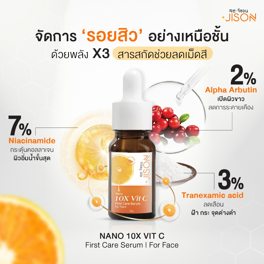 Jison Nano Vit C Serum เซรั่มวิตามินซีจีซอน หน้าใส ผิวออร่า ลดฝ้ากระรอยสิว  [JS001]