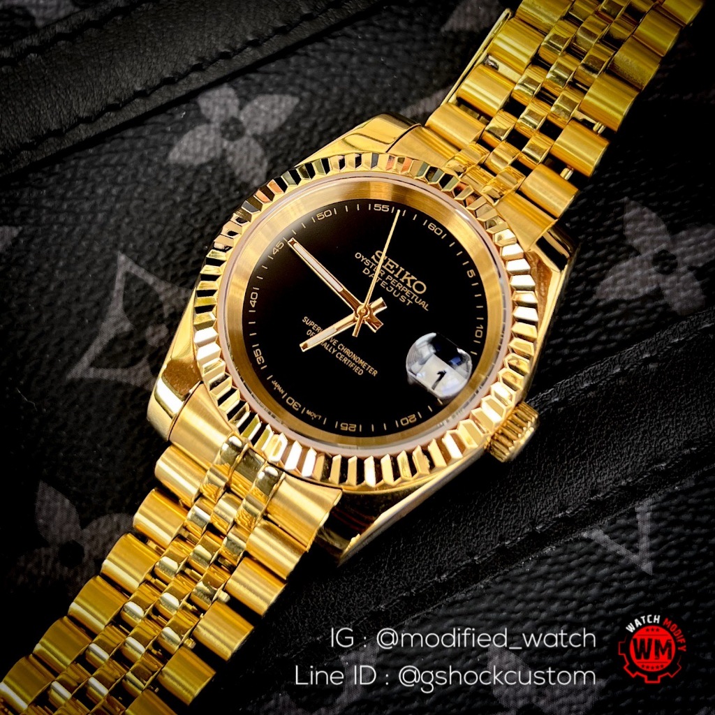 Seiko Mod Blue Dial Datejust Case with jubilee Bracelet 39mm