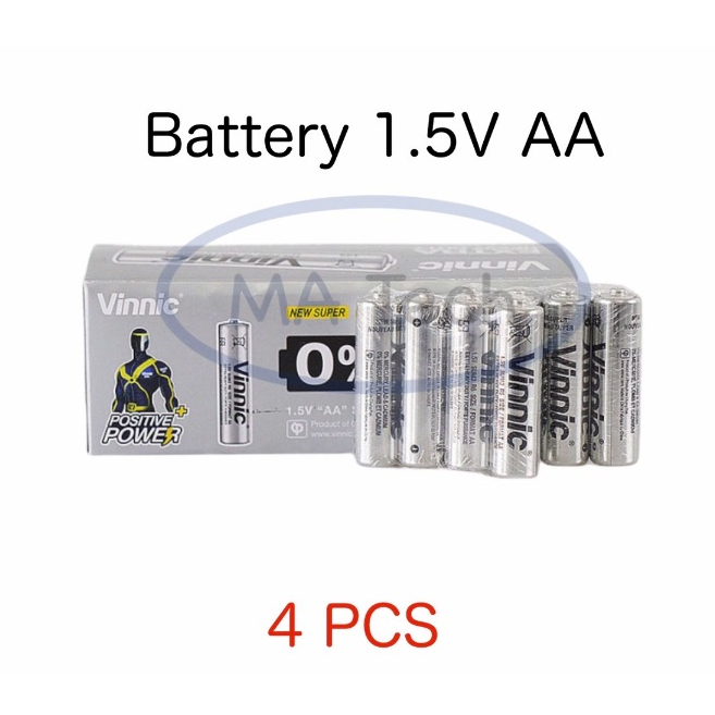 Vinnic ถ่าน 2A Battery 2A ถ่าน AA 1.5V Battery 1.5V R06 ถ่าน 2เอ แบตเตอรี่ จำนวน 1 แพ็ค 4 ก้อน