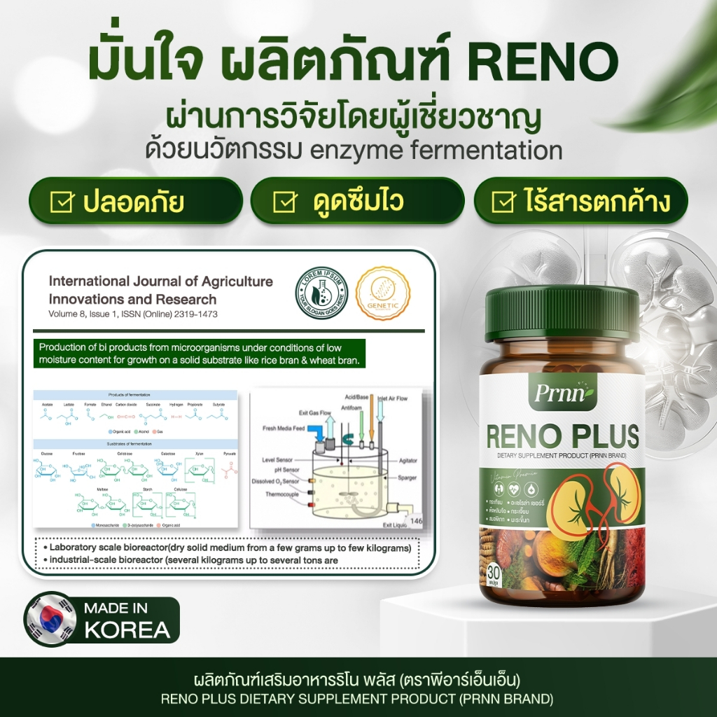 RENO PLUS รักษา ภาวะ ไตเสื่อม ไตวาย บรรเทา อาการ วิงเวียน