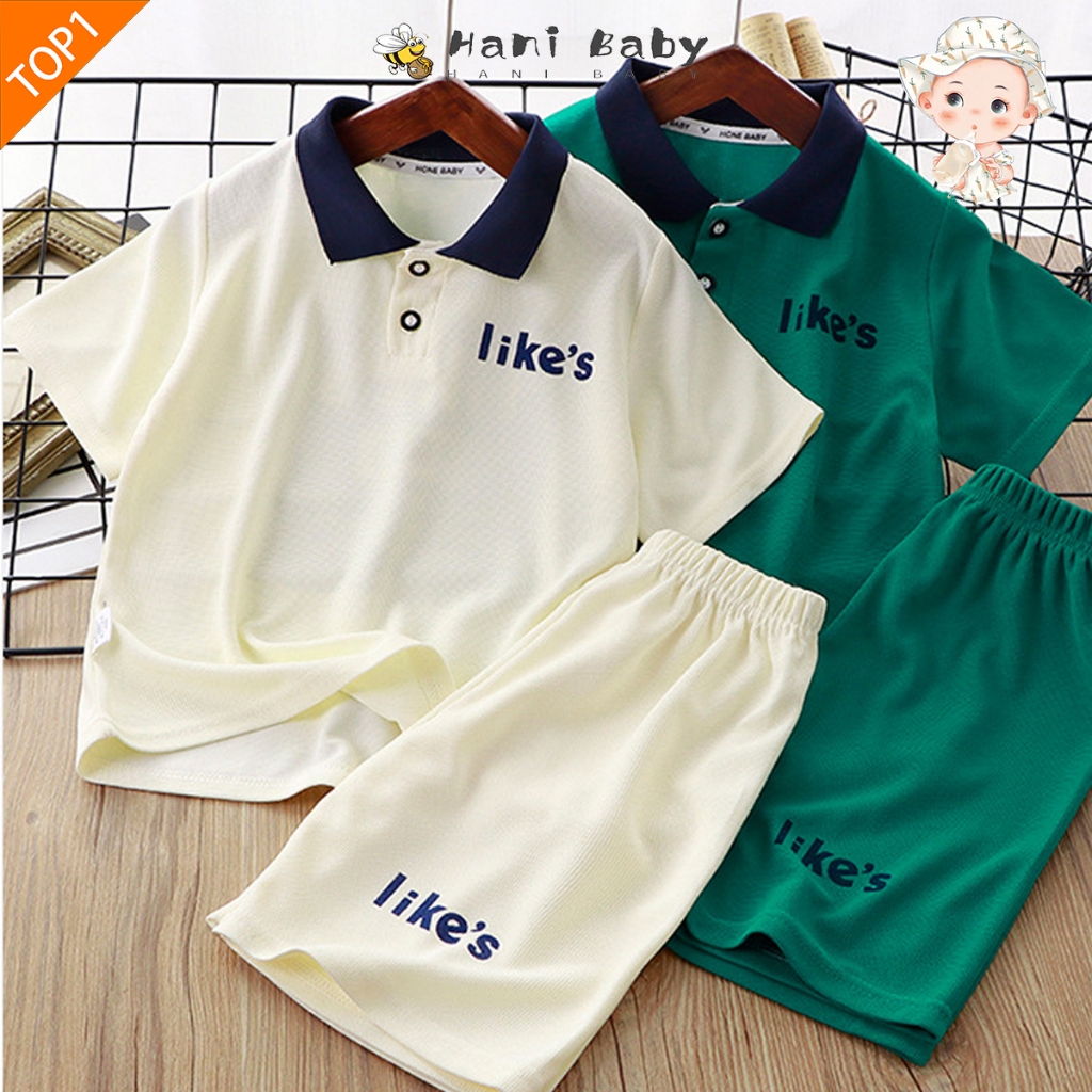เสื้อโปโลแขนสั้น วาฟเฟิลแขนสั้น เสื้อผ้าเด็กลำลองสไตล์เกาหลีสำหรับเด็กชายและเด็กหญิง เด็ก1-10ปี