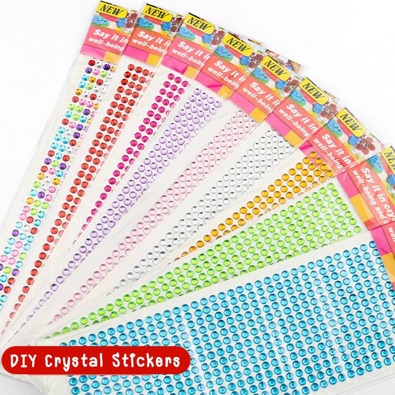 [พร้อมส่ง] 6/5/4/3mm. สติ๊กเกอร์ คริสตัล เพชร DIY Acrylic Crystal Diamond Sticker Decoration ตกแต่ง หนังสือ งานฝีมือ