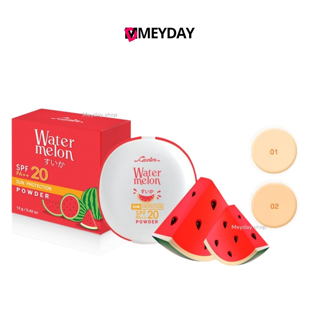 Cavier Watermelon Sun Protection Powder Spf 20 Pa++คาเวียร์ วอเตอร์เมลอน ซัน โพรเทคชั่น พาวเดอร์ 12g.