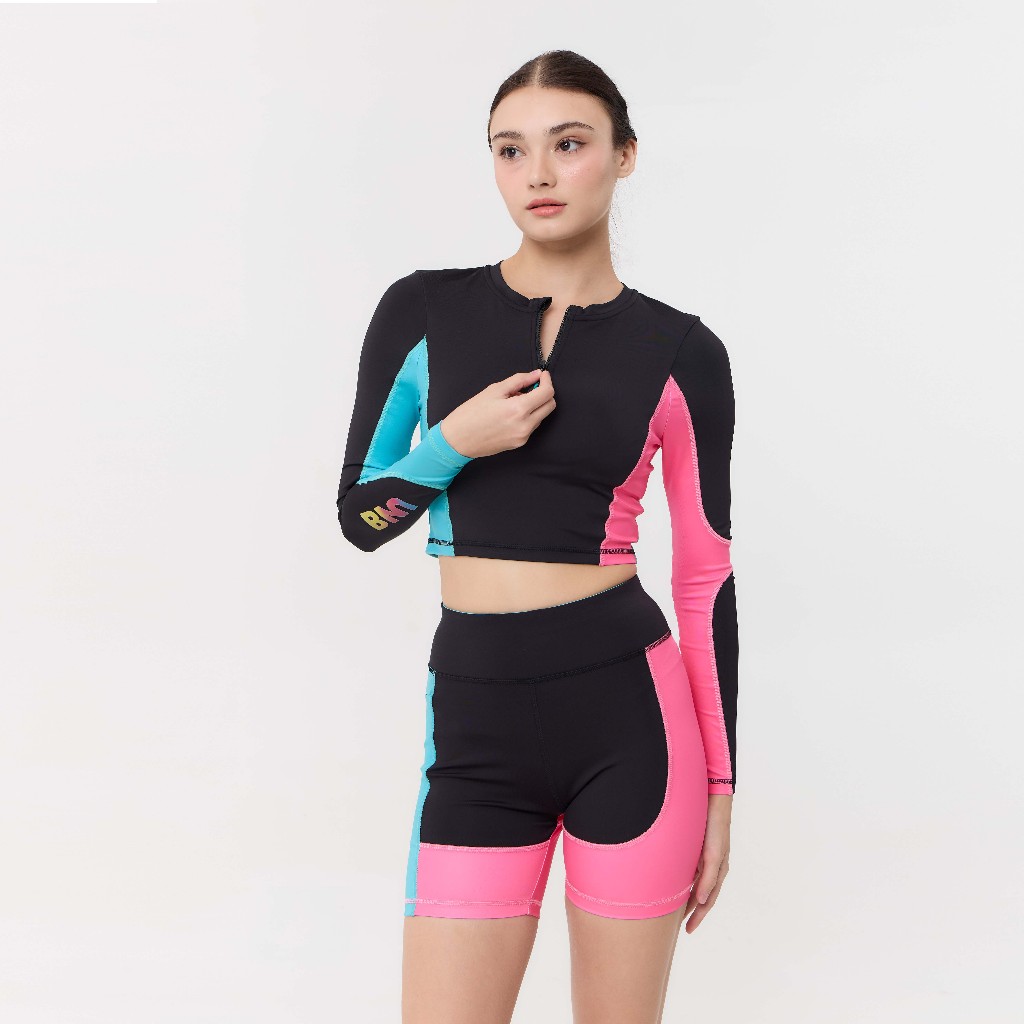 STELLA NOVA BIKE SHORT > BLACK กางเกงเลกกิ้งดำชมพู — صورة 4