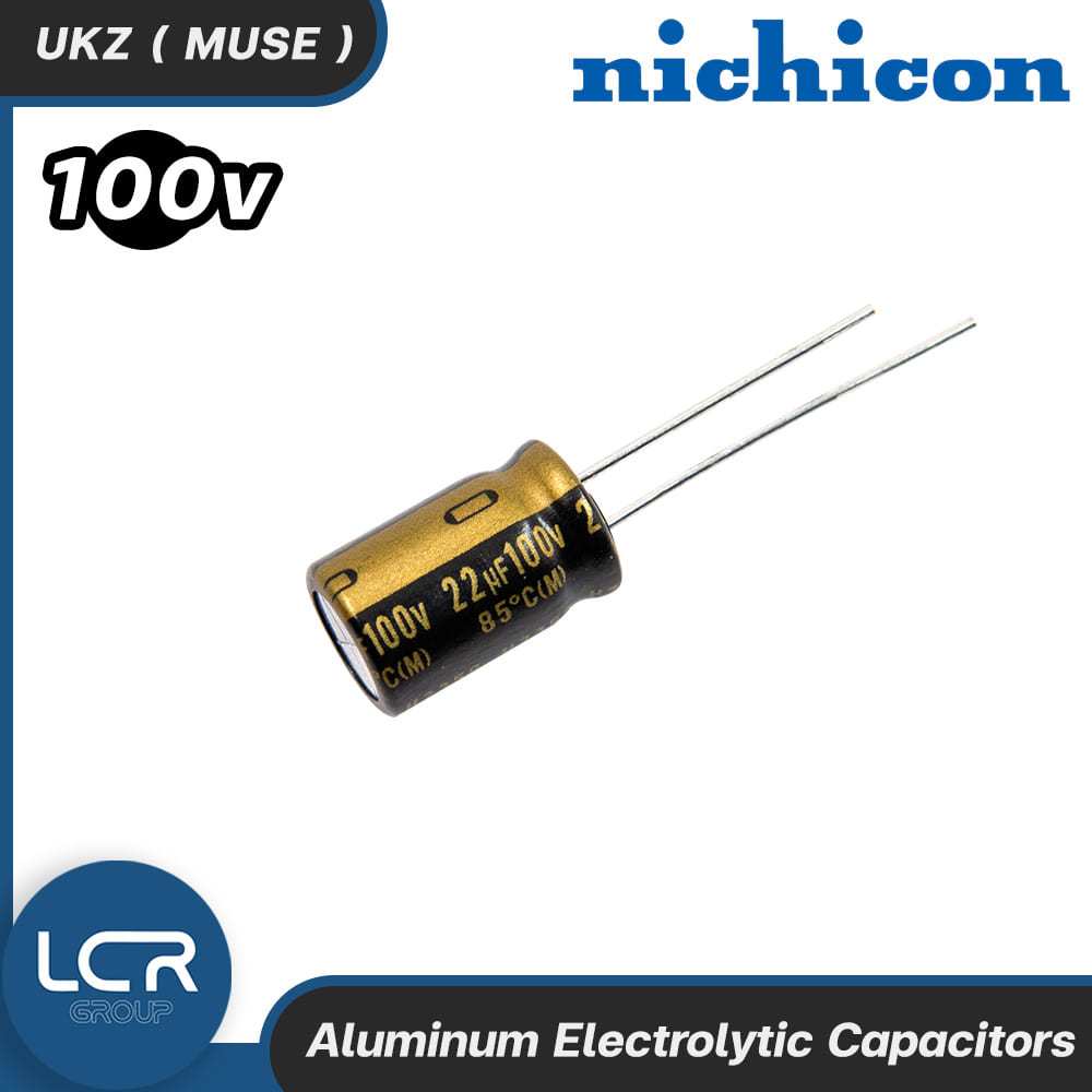 NICHICON C.UKZ (MUSE) คาปาซิเตอร์ 100V. ตัวเก็บประจุ 22uF/100V. สำหรับเครื่องเสียง Hi-End คมชัด Made In Japan