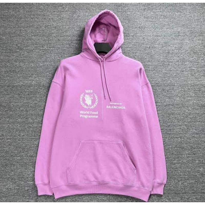ฮู้ดดี้ Balenciaga แท้ของใหม่ป้ายห้อย​ Balenciaga.​Pink WFP hoodie ไซส์​xs