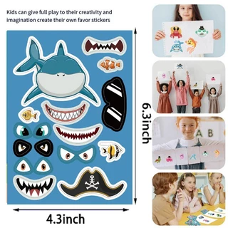 S0506 สติ๊กเกอร์ Make a Face แต่งหน้า ตกแต่งการ์ตูน DIY Sticker สติกเกอร์ สำหรับเด็ก