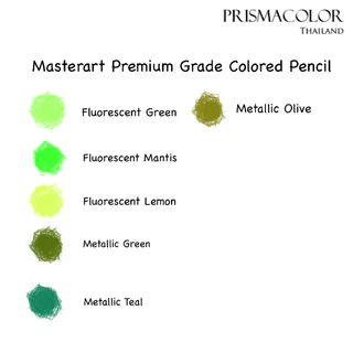 ดินสอสีไม้ Masterart Premium Grade (จำหน่ายแบบแยกแท่ง) กลุ่มสีเขียว