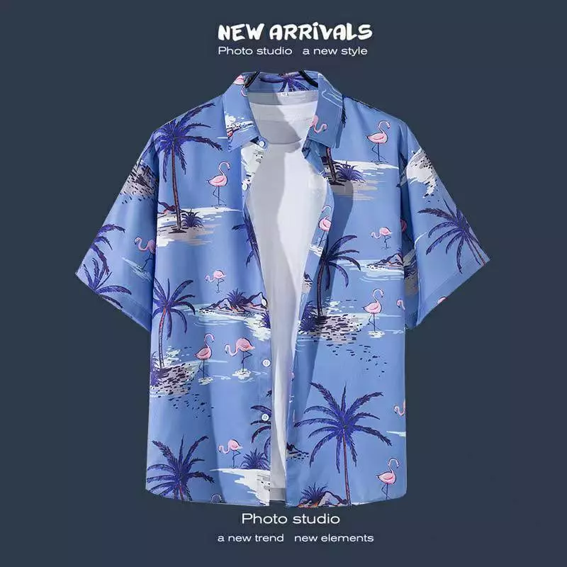 ⚡พร้อมส่ง⚡ เสื้อสงกรานต์ลายดอกไม้ เสื้อฮาวายคอปก ใส่ได้ทั้งหญิงและชาย ผ้าสปันนิ่ม ใส่สบายไม่ร้อน[ 🔥 จัดส่งไว🔥 ]