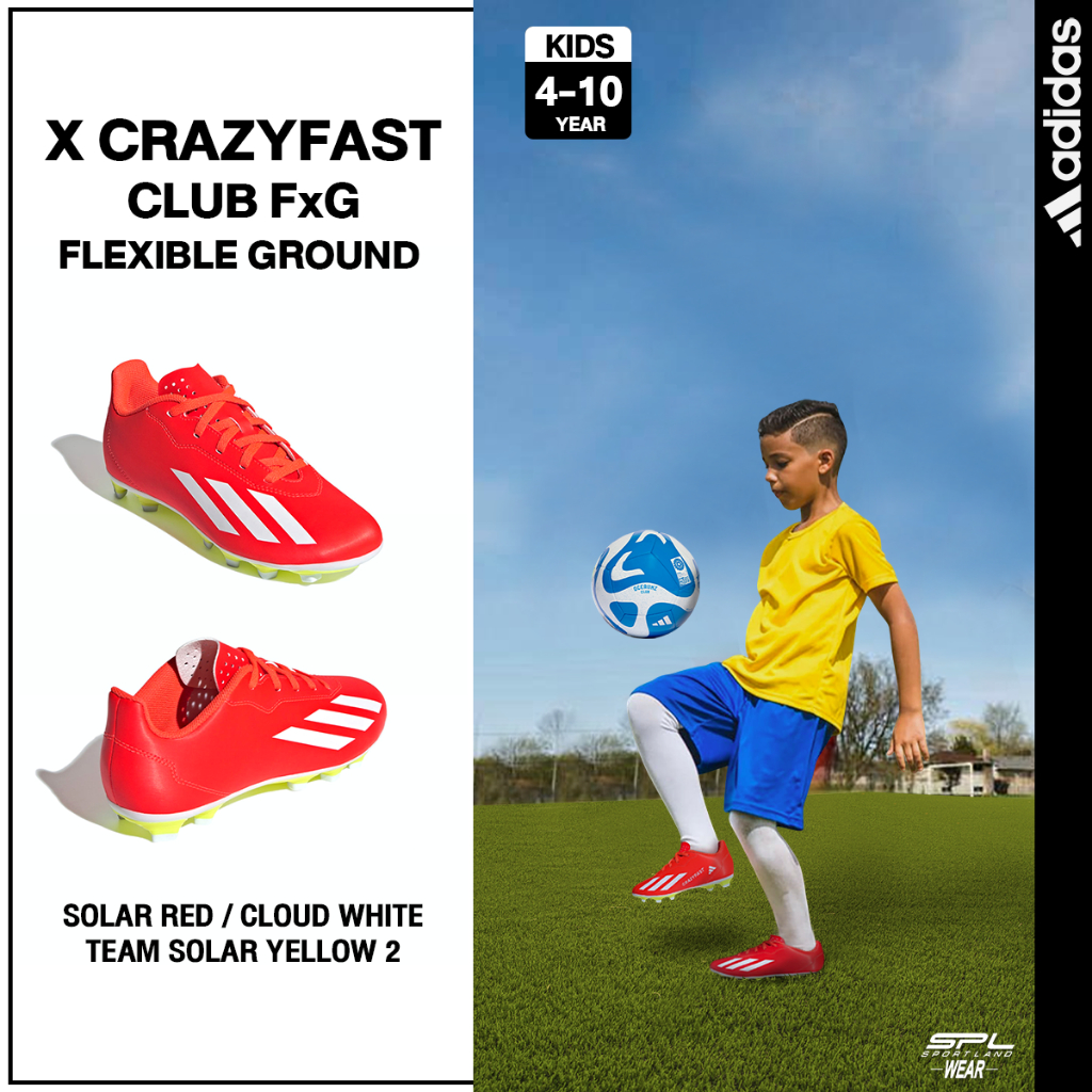 Adidas อาดิดาส รองเท้าฟุตบอล รองเท้าสตั๊ด สำหรับเด็ก KD X Crazyfast Club Flexible Ground IF0720 (150