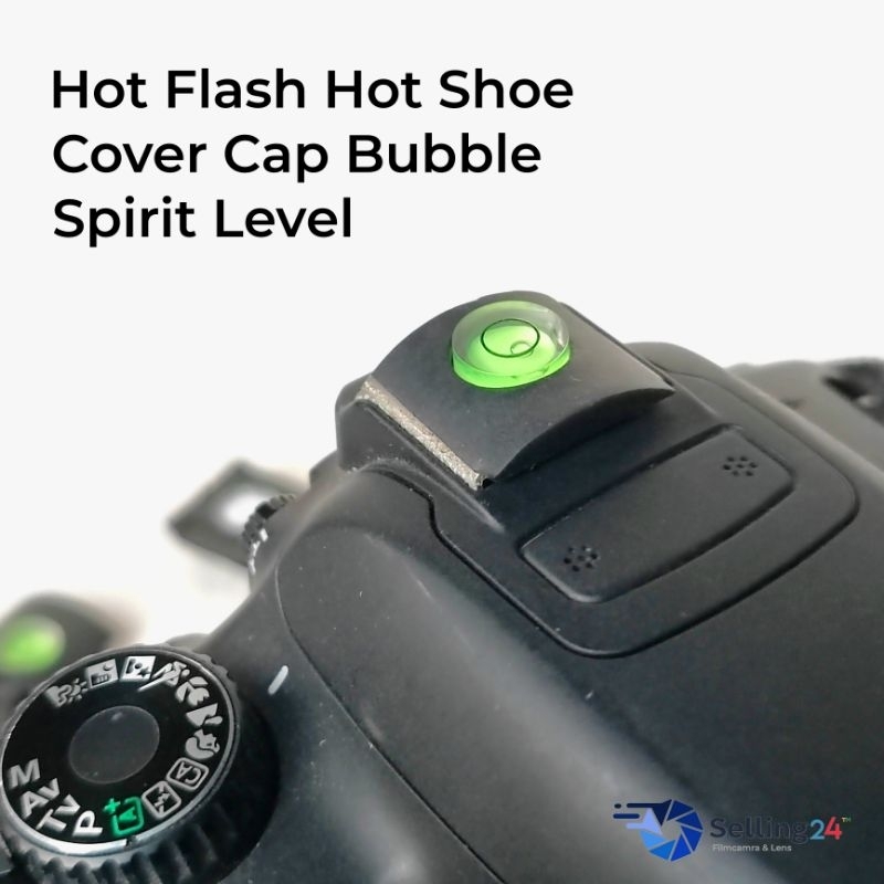 ปิดช่องแฟลช แบบระดับน้ำ Flash Hot Shoe Cover Cap Bubble Spirit Level For SLR DSLR Nikon Pentax Canon