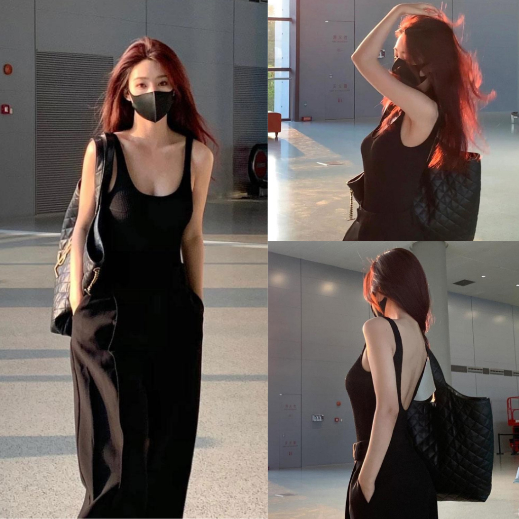 เสื้อกล้ามผู้หญิง ทรงเว้าหลังลึกตัว U มีฟองน้ำในตัว