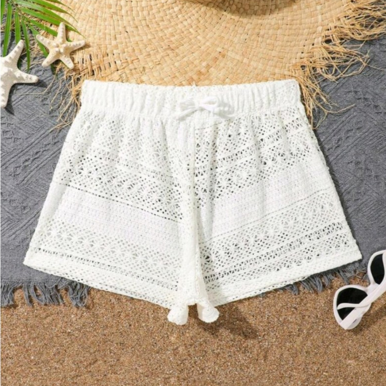 Cover up C054 กางเกงขาสั้น  ตาข่าย ซีทรู ใส่คลุมบิกินี่