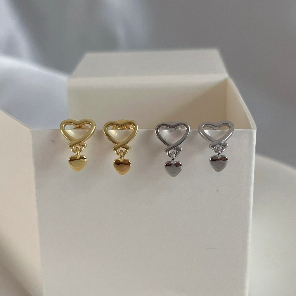 366-littlegirl gifts-Love heart earrings