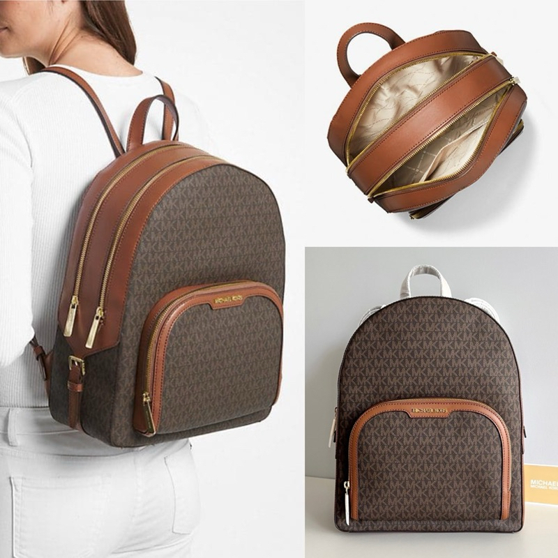 🎀(สด-ผ่อน) 35S2G8TB7B เอ็มแค Jaycee Large Double Zip Travel School Backpack (เป้ใบใหญ่)