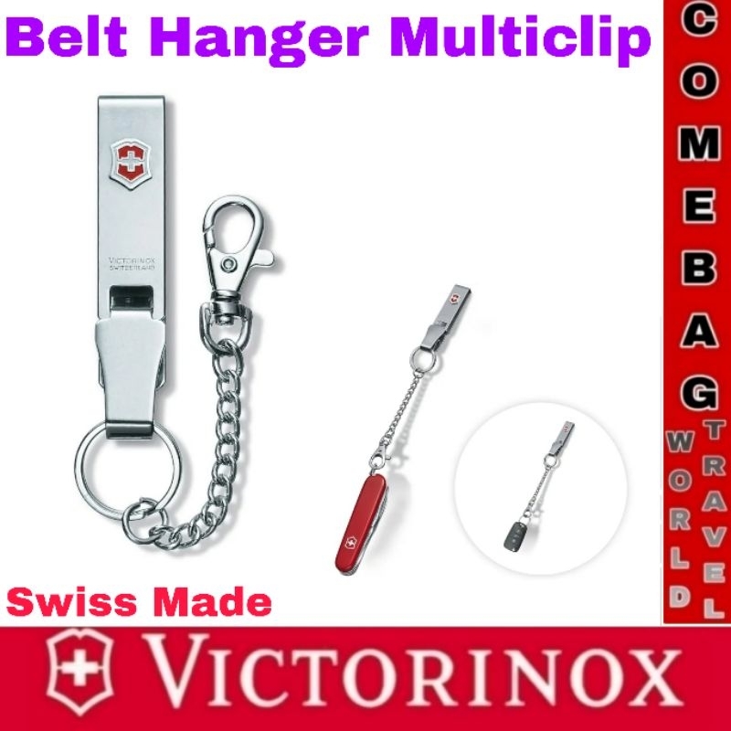 เหน็บเข็มขัดVictorinox สำหรับแขวนมีดและพวงกุญแจพร้อมโซ่ **ผลิตจากเหล็กกล้าไร้สนิม**  ของแท้ผลิตสวิสเซอร์แลนด์