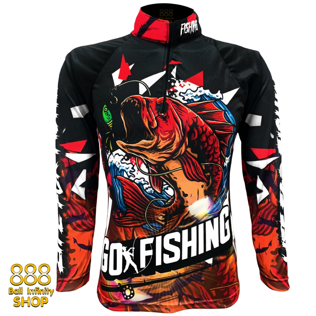 เสื้อตกปลา,ปั่นจักรยาน Set สี 6 Go Fishing มีให้เลือก 4 สี (สินค้าพร้อมจัดส่ง) ป้องกันแสง UV