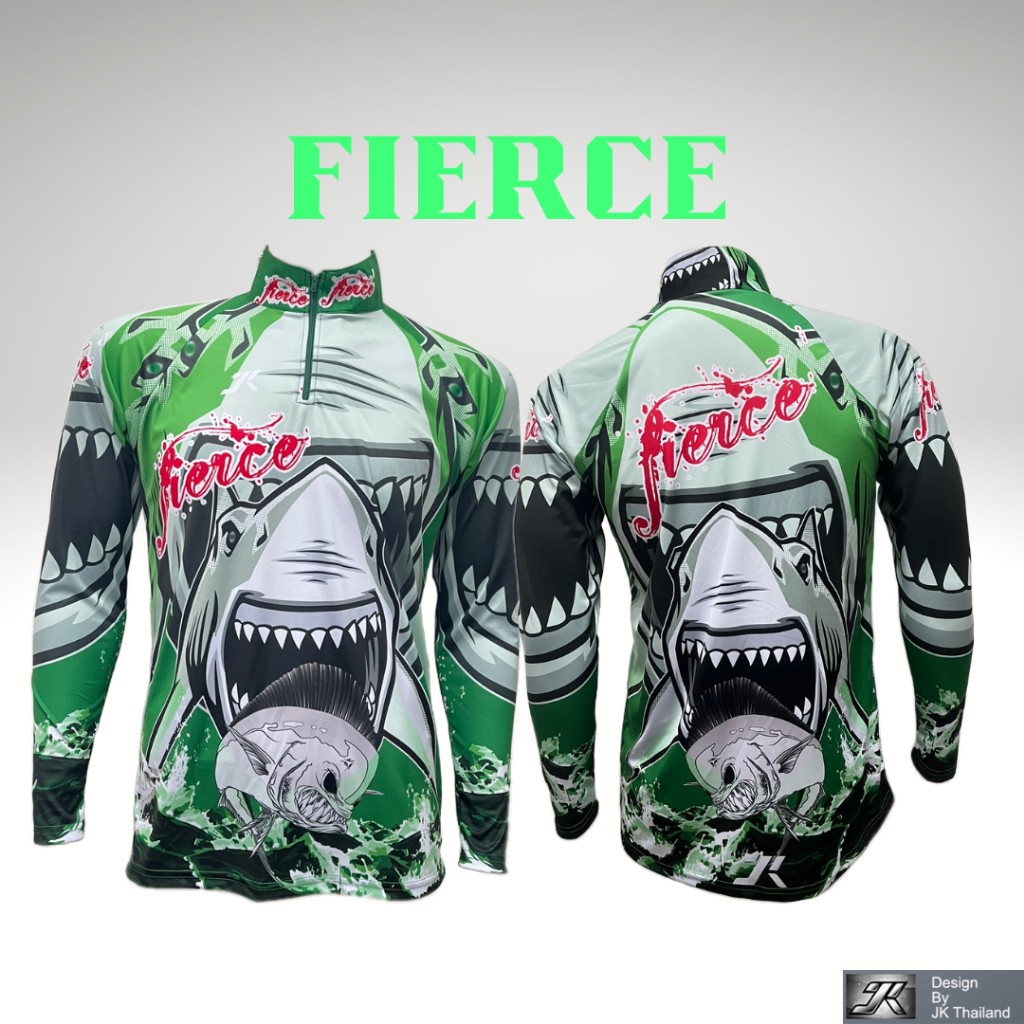 JK Thailand เสื้อตกปลา FIERCE ป้องกันรังสี UV 80% แห้งเร็ว