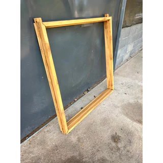 หน้าต่างบานคู่ 50x100 cm 2 บาน+ วงกบ 100x100 cm ทำจากไม้สักแท้ หน้าต่างบานทึบ หน้าต่างสายฝน