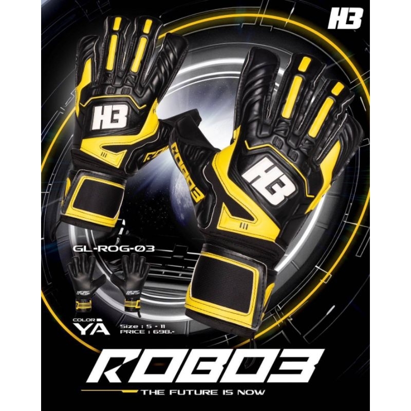 ถุงมือผู้รักษาประตู H3 รุ่น ROBO3