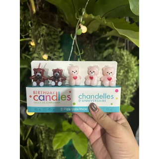 🇹🇭พร้อมส่งในไทย🇹🇭เทียนวันเกิดน้องหมี หมีน้ำตาลผูกโบว์ หมีหัวใจ มีหลายแบบ