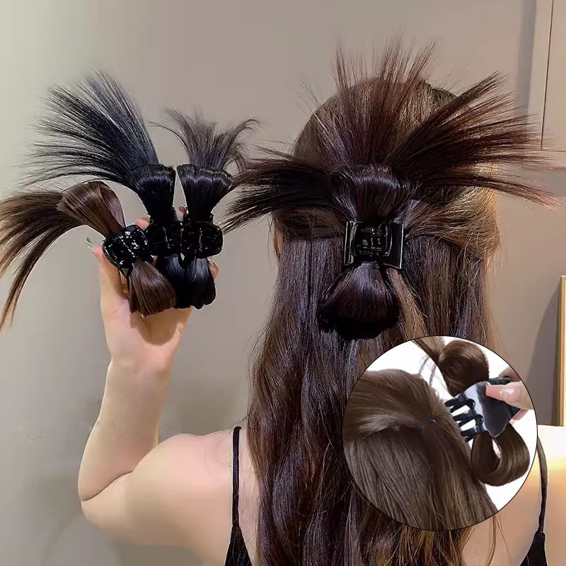 กิ๊บผมปลอม กิ๊บหนีบผมปลอม แอร์พีชแบบกิ๊บ กิ๊บหนีบผมปลอม สไตล์เกาหลี แฮร์พีช วิกผม สูง เสกผมสวย ผมดูหนา