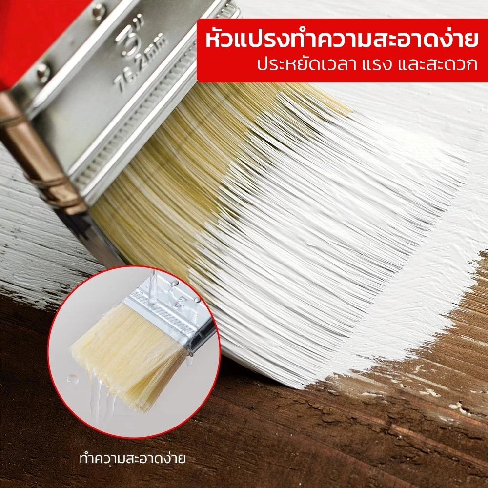Mitsushi แปรงทาสีบ้าน แปรงแบน แปรงทาสี แปรงทาสีบ้าน 1-4นิ้ว  แปรงทาสีเกรดพรีเมี่ยม ขนนุ่มปานกลาง Paint brush thumbnail 3
