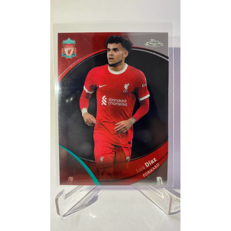 การ์ดนักฟุตบอล Luis Diaz LIVERPOOL TOPPS CHROME 2024
