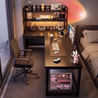 โต๊ะทำงาน โต๊ะคอมพิวเตอร์เข้ามุม สไตล์ทันสมัย L-shape working desk พื้นที่กว้าง ใช้งานได้หลากหลาย วัสดุไม้คุณภาพดี